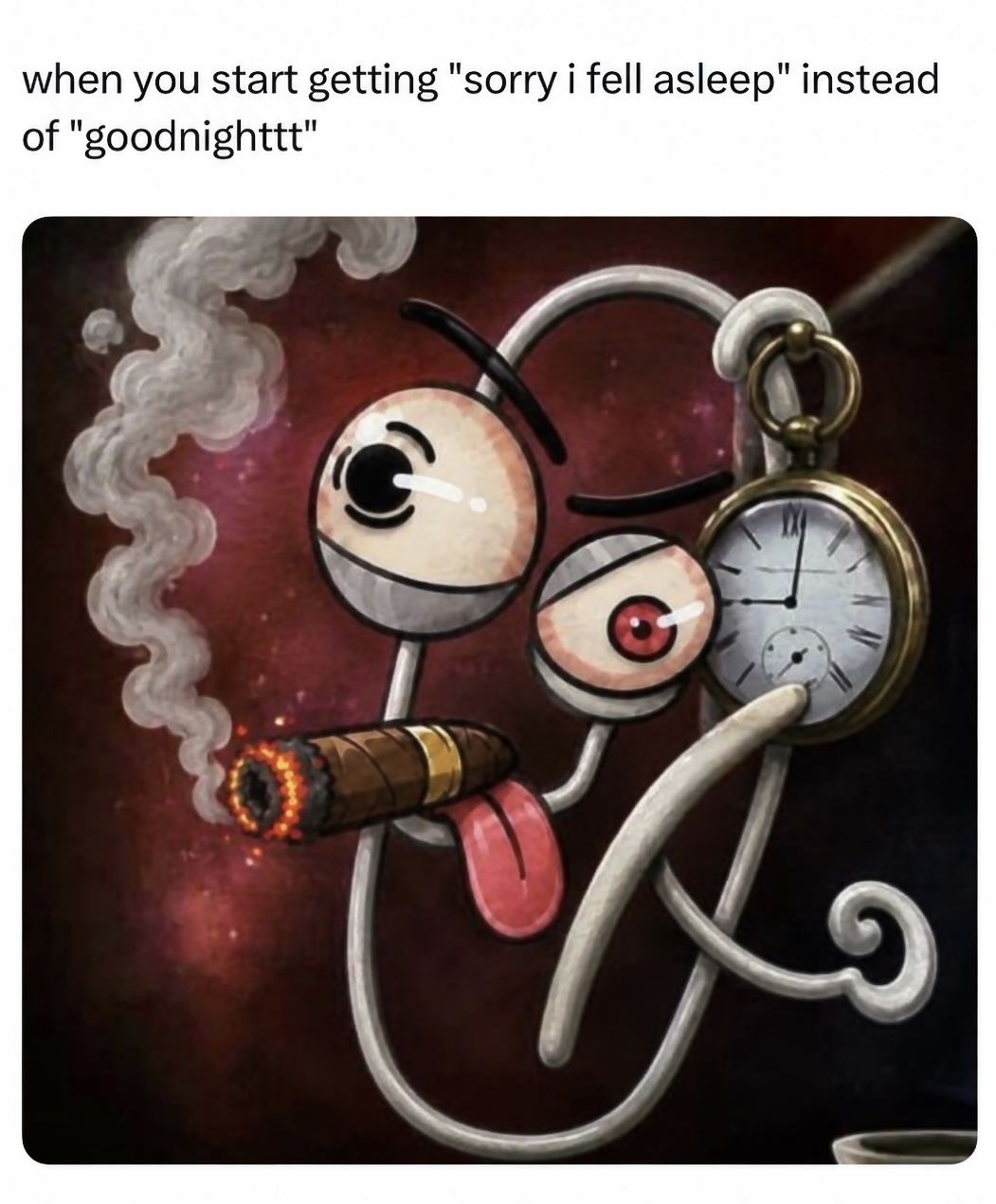 Stiffy holding a pocket watch
