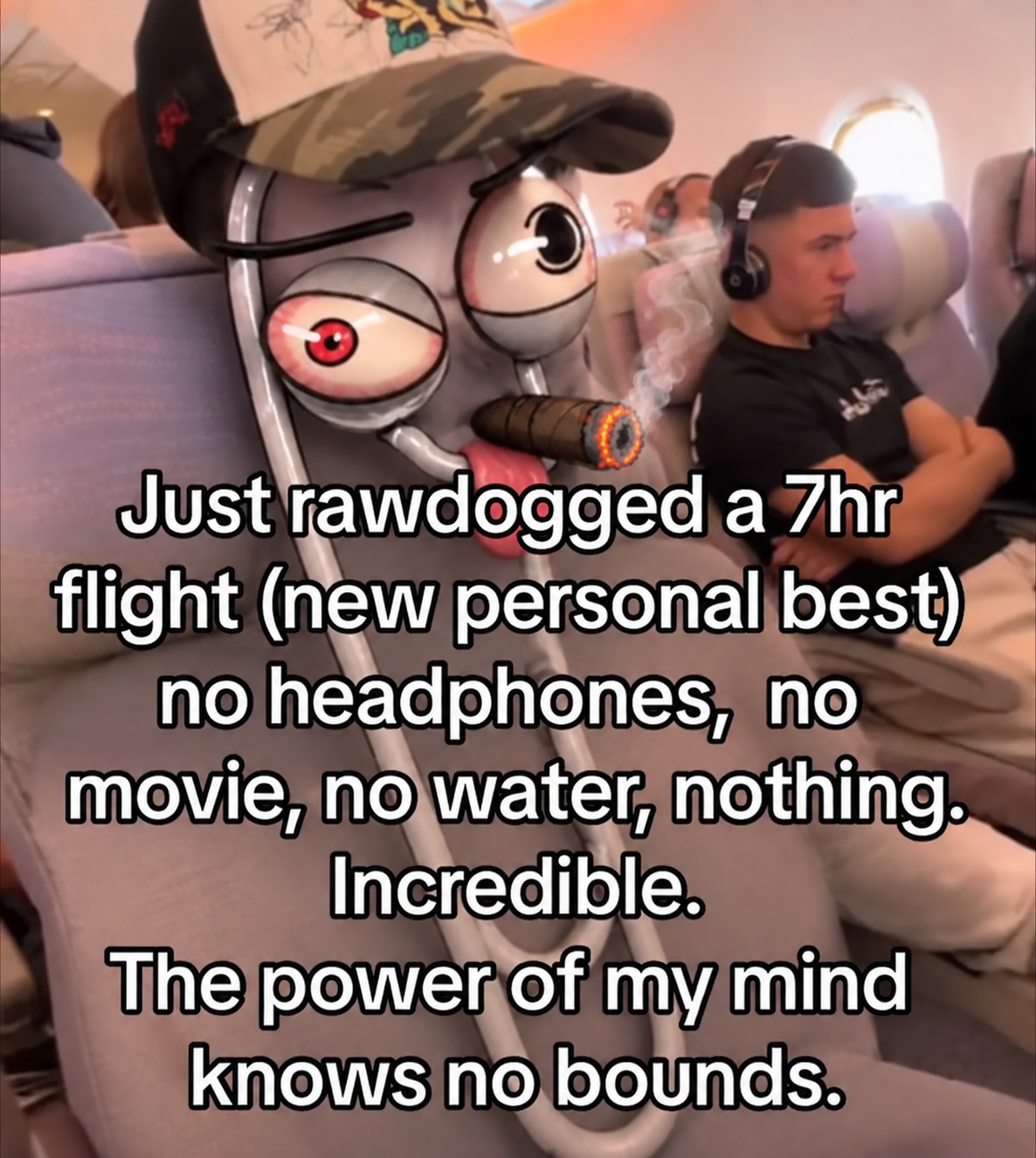 Stiffy seven hour flight meme